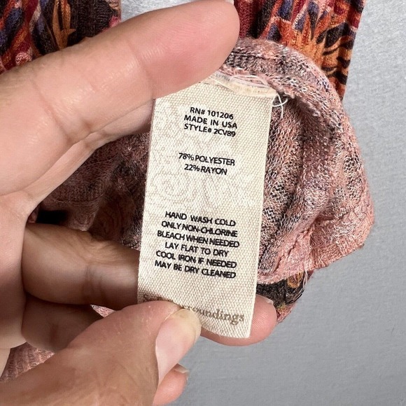 Soft Surroundings Tunic Top Sz XS Alisanna Multicolor Floral Long Sleeve - Picture 9 of 11